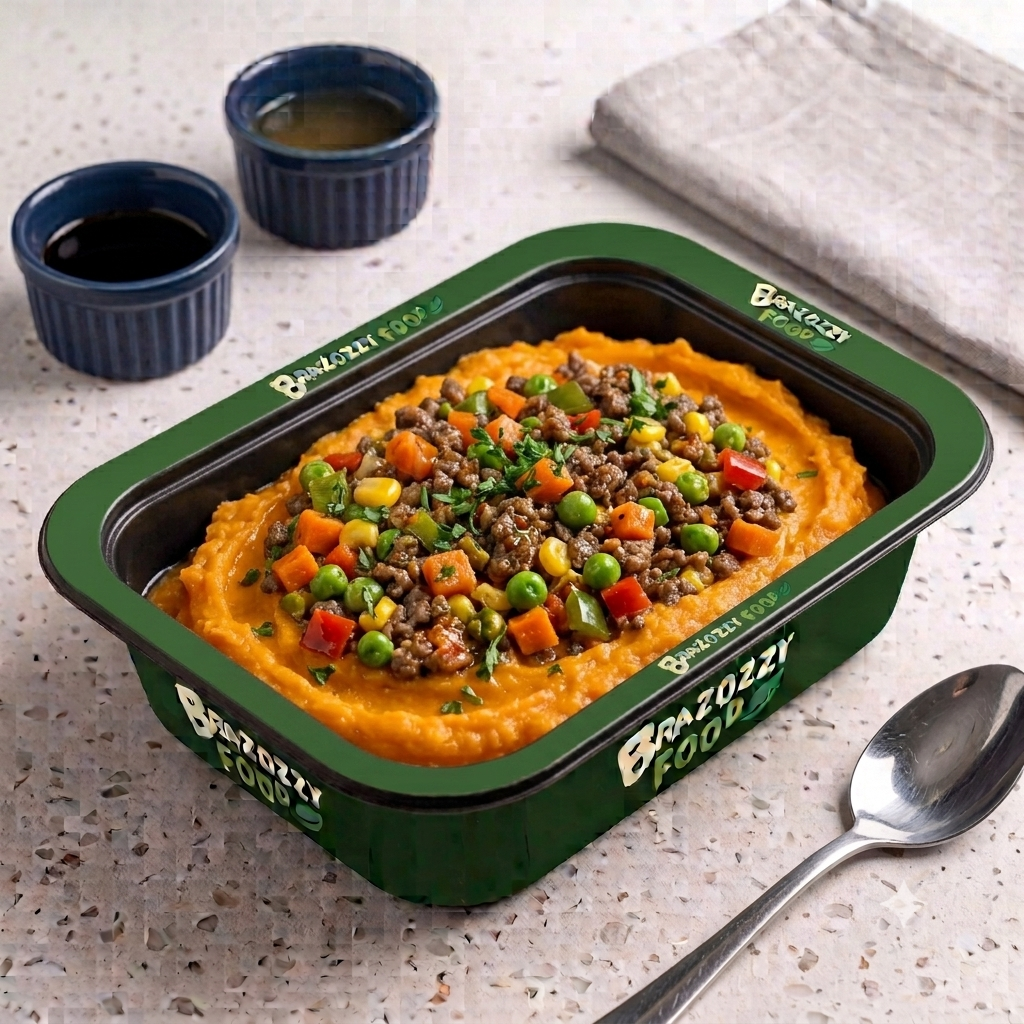 Ground Beef with Veggies & Sweet Potato Mash