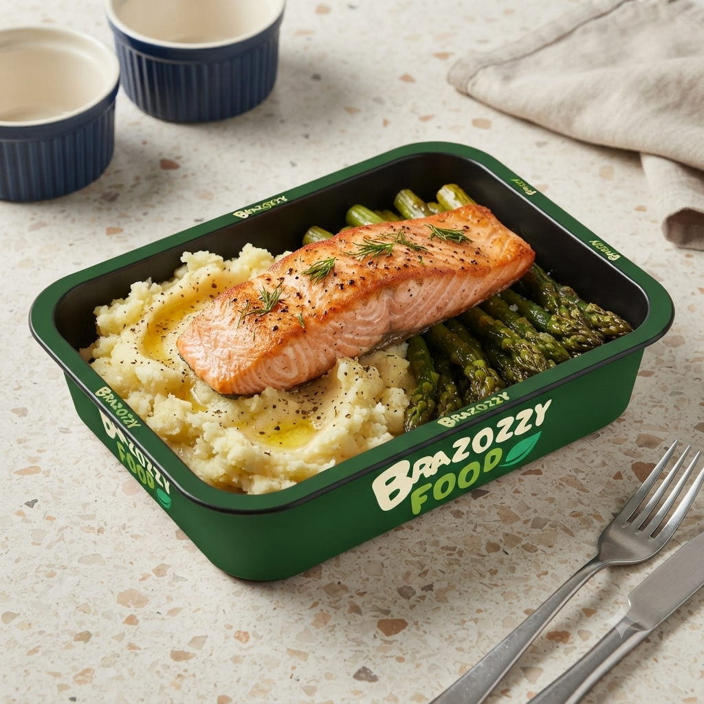 Salmon with Mashed Potato & Asparagus